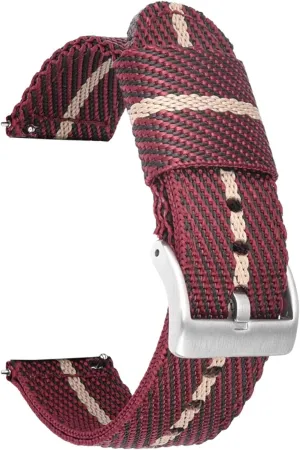 Strap /22Mm/Green White-B Nylon Watch Strap Nylon Watch Band 18Mm 20Mm substrate retract 22Mm 24Mm Quick Release Watch Straps Watchbands Sports 