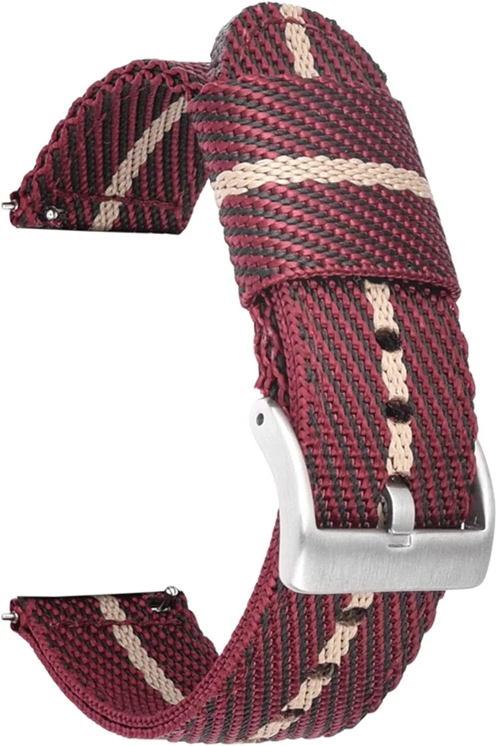 Strap /22Mm/Green White-B Nylon Watch Strap Nylon Watch Band 18Mm 20Mm substrate retract 22Mm 24Mm Quick Release Watch Straps Watchbands Sports 