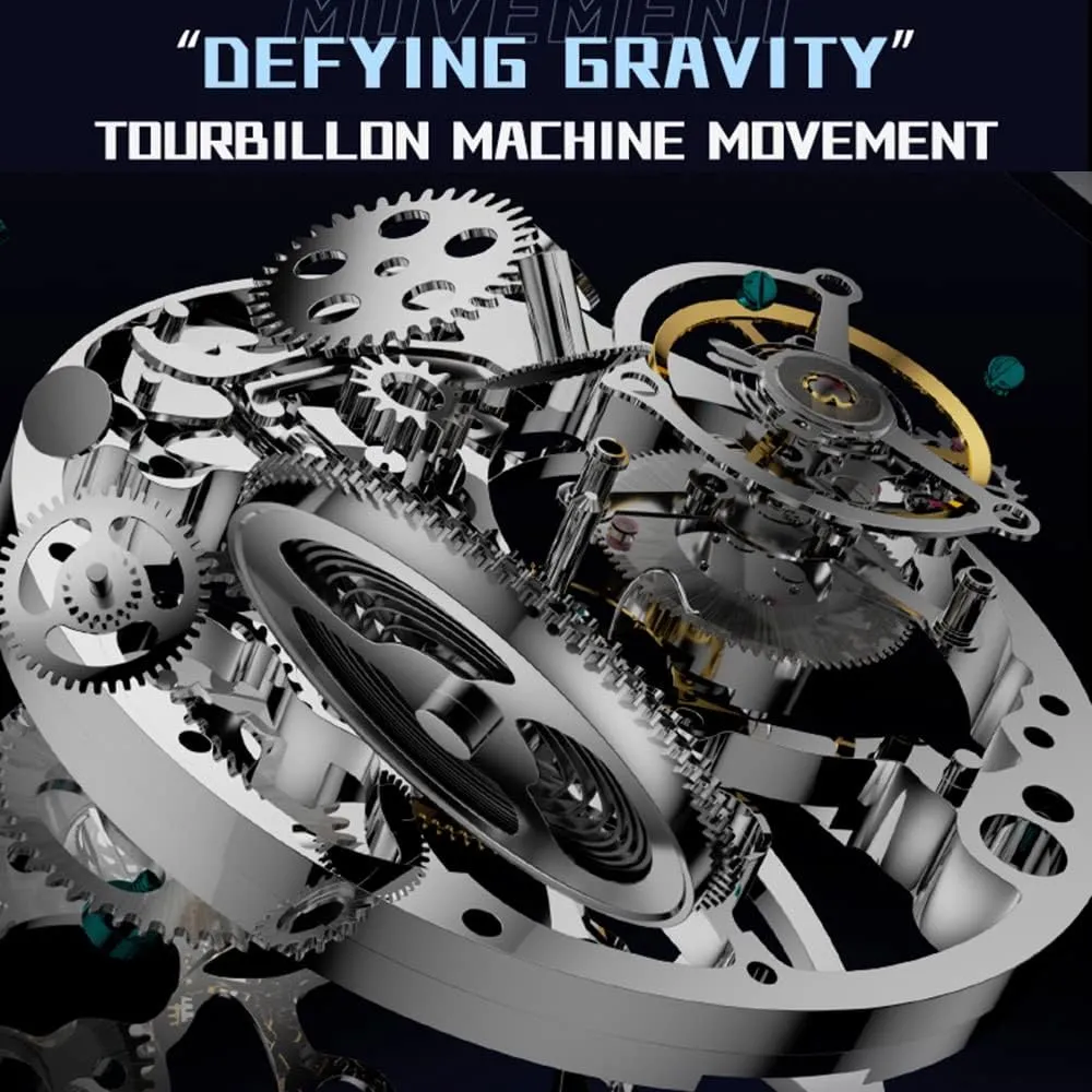 Strap 7049 AESOP Tourbillon Mechanical Men Watches Skeleton Tourbillon Movement Hand Wind Analog Wristwatches Blue Sandstone Starry Sky Dial Sapphire Business Luxury successor outcry cenozoic automate Watch with Leather 