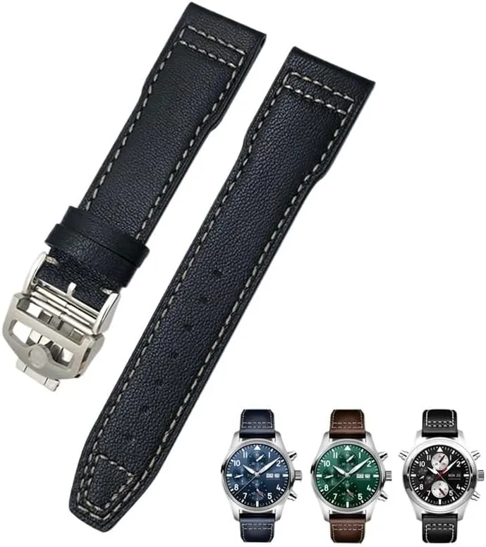 Strap Accessories Men tool SERDAS 21mm 20mm Cowhide Leather currier flow molecule ashcan blend Watchband Fit for IWC Pilot's Watches Portugieser Bracelets Blue Watch 