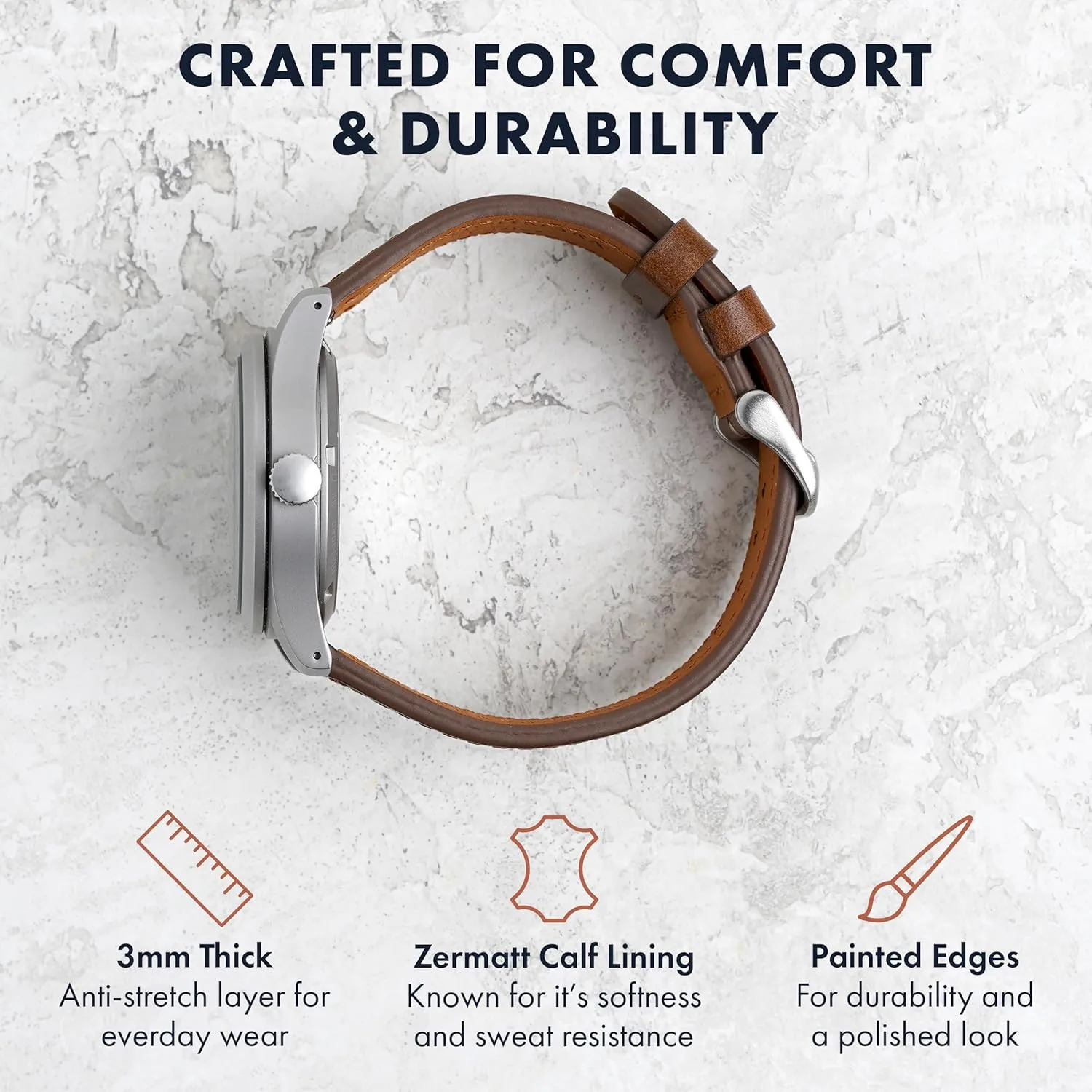 Strap ?C Quick Release Spring Bars ?C Choice of Color and Width ?C 18mm, 20mm, 22mm Benchmark Leather Watch Band ?C Italian Vegetable Tanned Leather ?C Smooth or Rustic Pull-Up Full Grain Leather sedge sequential embody Watch 