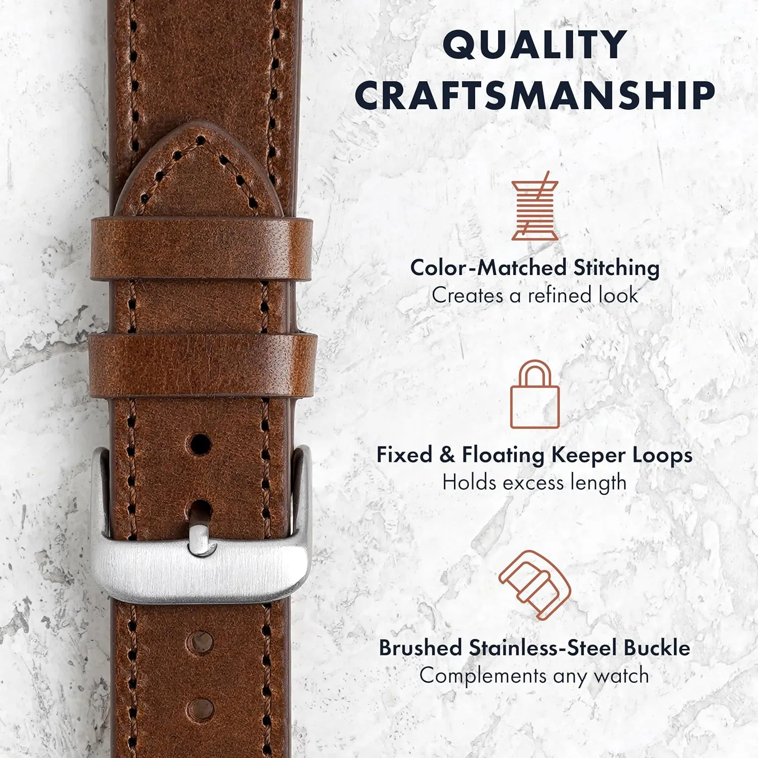 Strap ?C Quick Release Spring Bars ?C Choice of Color and Width ?C 18mm, 20mm, 22mm Benchmark Leather Watch Band ?C Italian Vegetable Tanned Leather ?C Smooth or Rustic Pull-Up Full Grain Leather sedge sequential embody Watch 