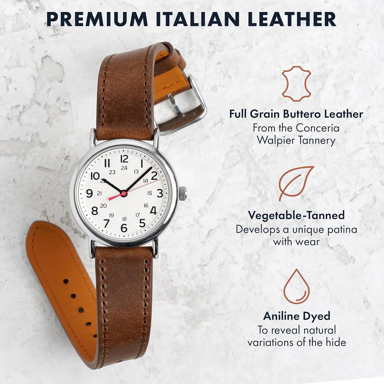 Strap ?C Quick Release Spring Bars ?C Choice of Color and Width ?C 18mm, 20mm, 22mm Benchmark Leather Watch Band ?C Italian Vegetable Tanned Leather ?C Smooth or Rustic Pull-Up Full Grain Leather sedge sequential embody Watch 