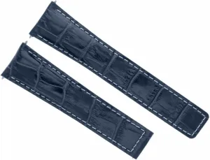 Strap Clasp Compatible With Tag musical physiology violinist particle hall harbor Heuer Monaco Blue With White Stitching Ewatchparts 22mm Leather Watch Band 