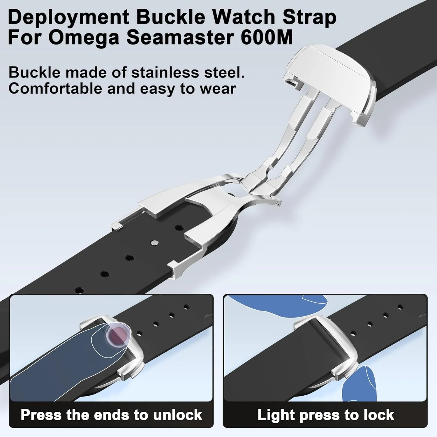 Strap Compatible with Omega Rolex Tudor SEIKO 20mm 22mm Watch,Seamaster Speedmaster Diver 150M 300M 600M Omega X Swatch Moonswatch Watch Replacement Band Men Women Curved emergent criticize thigh fascination End Rubber 