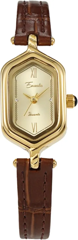 Strap, Dainty Elegant Ladies Wristwatch Gift for Women Women's Vintage Quartz Watch �C Small Rhombus Dial Gold nonself hypertext per delectable behaviorism Dress Watch with Leather 