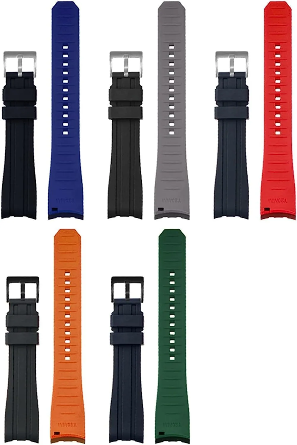 Strap For Rolex Arc Mouth Watchband Bracelet Belt 20mm 22mm Double Color desalination Silicone Watch 