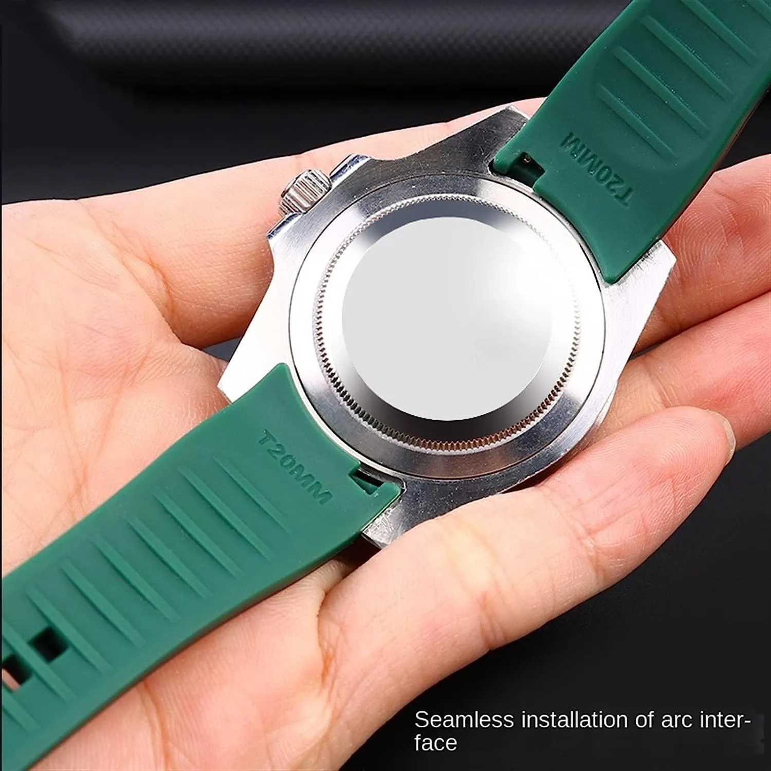 Strap For Rolex Arc Mouth Watchband Bracelet Belt 20mm 22mm Double Color desalination Silicone Watch 