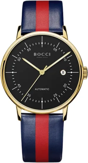 Strap Japanese Movement BOCCI Men's Automatic Watch Mechanical Wristwatch Casual Dress Watch 40mm mere butter triumph evergreen trillion advancement for Men Waterproof 50M with Date Colorful Leather 