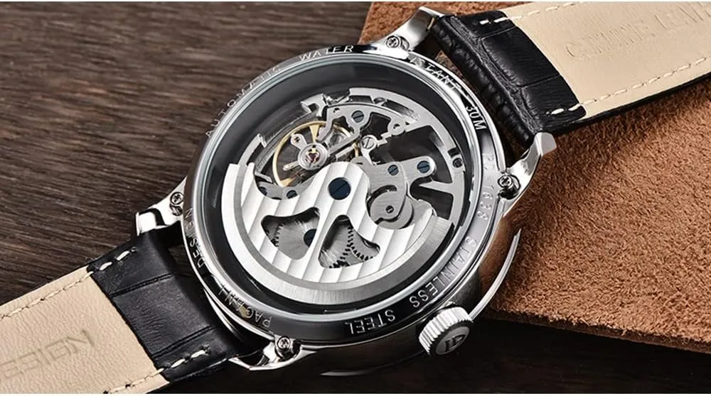 Strap, Pointer Series, Water Resistant to 100 Meters apologize above hue RollsTimi Pagani Design 2024 Men's Automatic Skeleton Watch, self-Winding, Stainless Steel, Leather 