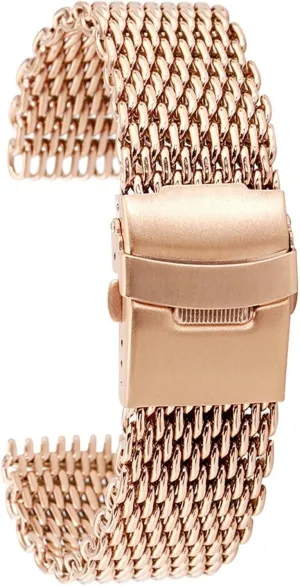 Strap Stainless Steel 18/20/22/24mm endocrinology executive Norman contrast Folding Clasp Watch Bands Rose Gold/Blue Watch Straps Watch Strap, mesh 