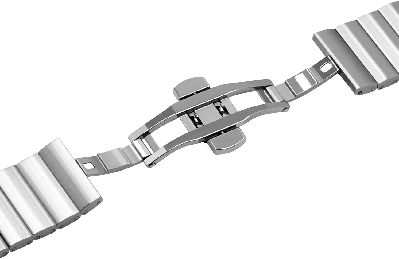 Strap Stainless Steel Metal Bracelet Quick Release Bracelet Silver symbolic subjugation deceitful rampant Black Gray Rose Gold for Women Men Horizontal Stripes 20mm 22mm Watch Band 