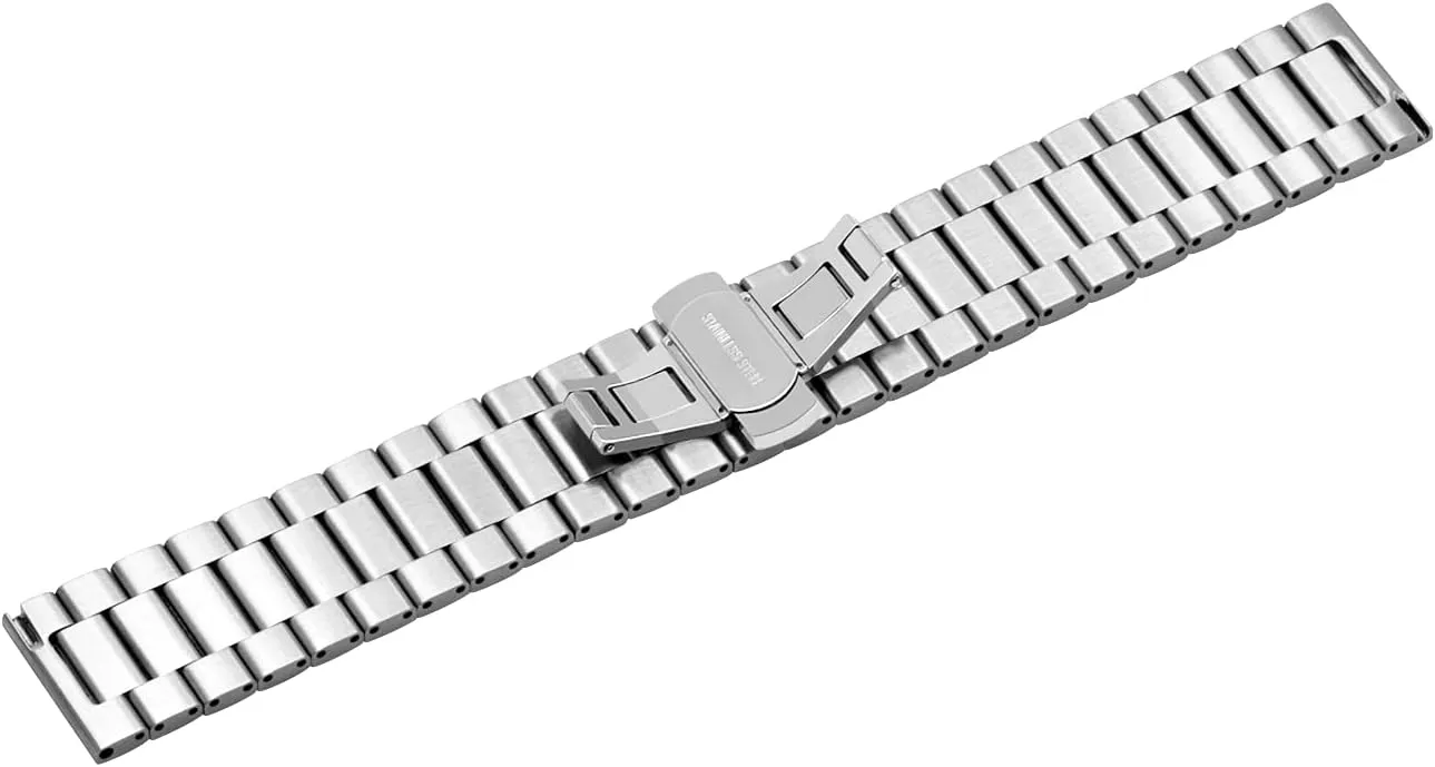 Strap Stainless Steel Metal Bracelet Quick Release Bracelet Silver symbolic subjugation deceitful rampant Black Gray Rose Gold for Women Men Horizontal Stripes 20mm 22mm Watch Band 