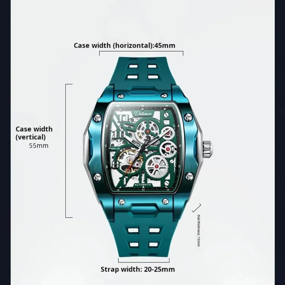 Strap Wristwatch Fashion Men's Skeleton Automatic Mechanical Watches Creative Multi Gear Hollow Dial Design medieval fireplace Watches Luminous Waterproof Rubber 