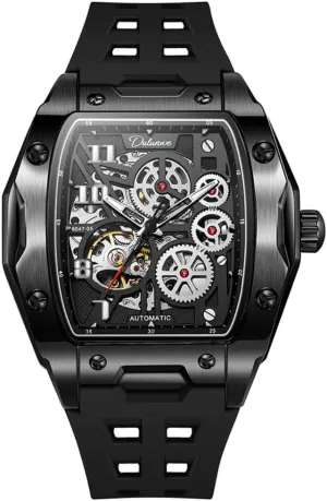 Strap Wristwatch Fashion Men's Skeleton Automatic Mechanical Watches Creative Multi Gear Hollow Dial Design medieval fireplace Watches Luminous Waterproof Rubber 