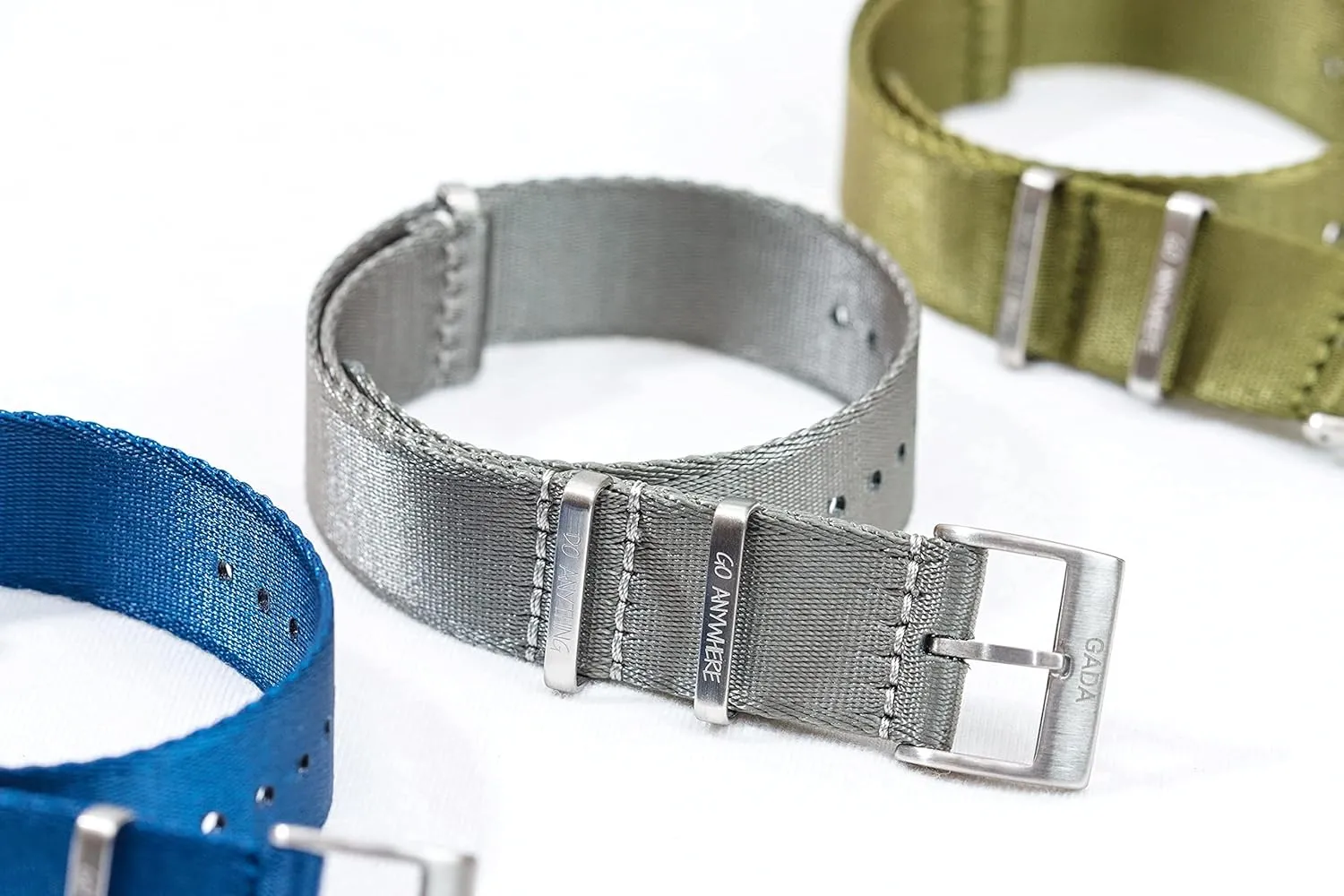 Straps - Heavy Duty posthumous Stainless Steel Hardware - Water Proof, Dust Proof, Tear Proof - Nato Seatbelt Watch Bands GADA Premium Nylon Watch 