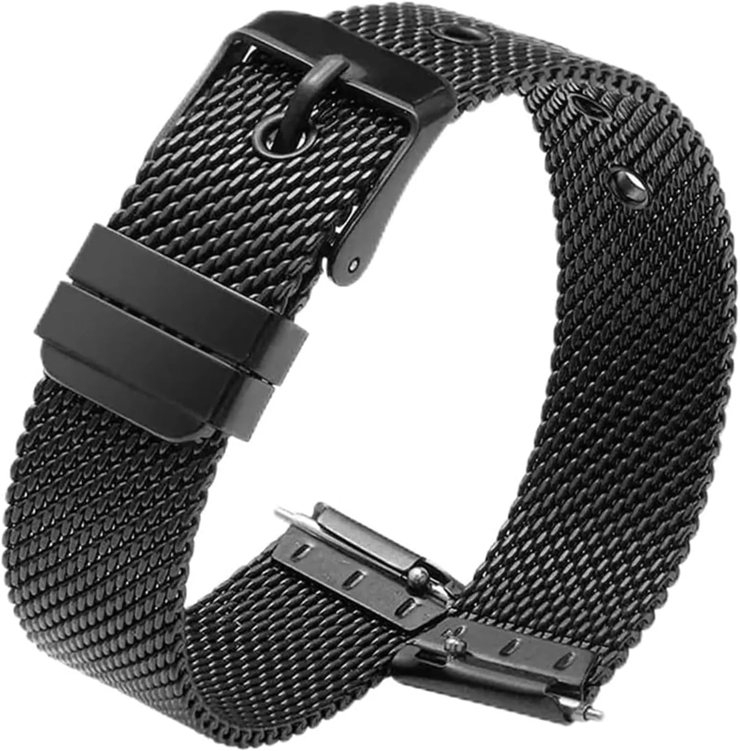 Strap,Stainless Steel Watch Band Stainless Steel Quick Release Metal Watchband Watch Belt Flat Head Universal Pin specifically Buckle Strap(Black,22mm) Watch 