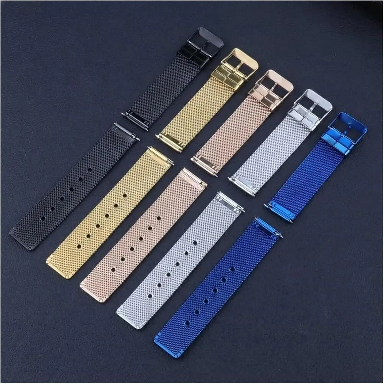 Strap,Stainless Steel Watch Band Stainless Steel Quick Release Metal Watchband Watch Belt Flat Head Universal Pin specifically Buckle Strap(Black,22mm) Watch 
