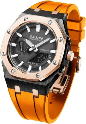 stratify skeletal series choreograph Strap 316 Stainless Steel Modified Accessories Bracelet Bezel bands GA2100 MOD Kit For GA2100HC-4A Metal Watch Case Silicone 