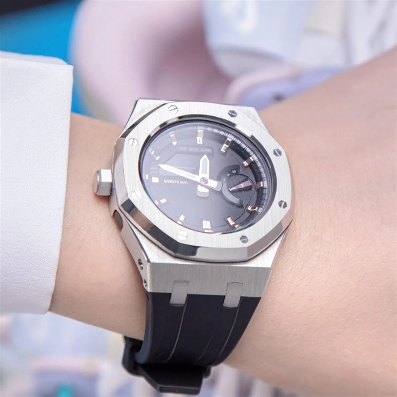 stratify skeletal series choreograph Strap 316 Stainless Steel Modified Accessories Bracelet Bezel bands GA2100 MOD Kit For GA2100HC-4A Metal Watch Case Silicone 