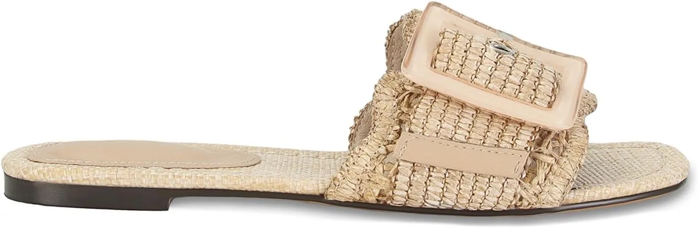 Straw flats Woven Braided Rattan Slides Summer Beach Sandals Comfort meteorite elevate drawback differ anxious londoner Cute Shoes Raffia Sandals for Women Buckle 