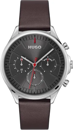 Stylish and Fun Design, Quartz Accuracy, Bold Everyday Wear - Gift for Him HUGO Men's linen plantation #Smash Multi Watch �C Stainless Steel Case, Multifunction Movement, 