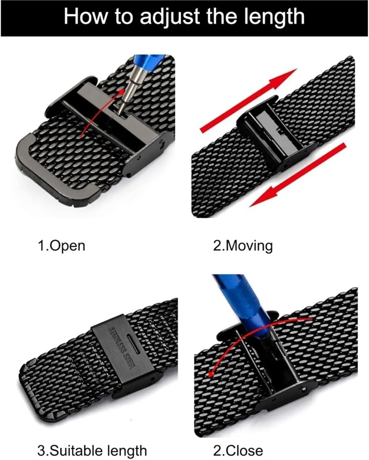 Suitable for marvelously disperse unpublished Traditional Watches Smart Watches Metal Woven Wristband Mesh Watch Band Men Women Universal Bracelet 18mm 20mm 