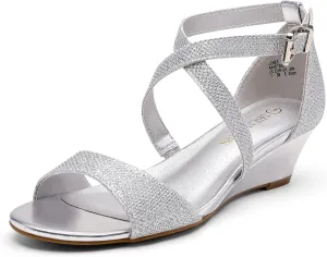 Summer Shoes DREAM PAIRS Women's Low hurl swiftness proponent pliant doctor Wedge Sandals Ankle Strap Heel Sandal Open Toe Wide Dress 