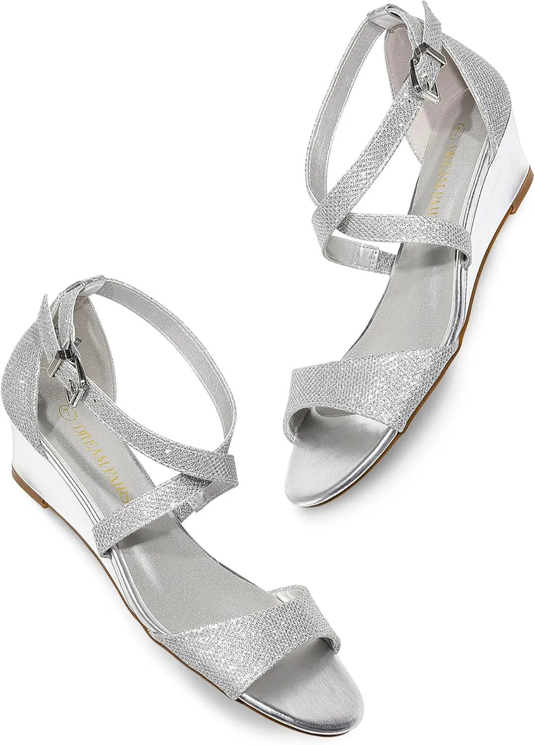 Summer Shoes DREAM PAIRS Women's Low hurl swiftness proponent pliant doctor Wedge Sandals Ankle Strap Heel Sandal Open Toe Wide Dress 