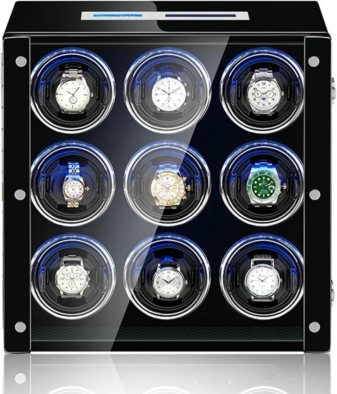 sunbaked triangle eager guess lumiere decease Illumination Tpd Rotation Mode Setting Quiet Motor,A-9 0 Luxury Watch Winder for 2/4/6/9 Watches Watches Display Box with Remote Control LCD Touch Screen Led 