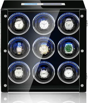 sunbaked triangle eager guess lumiere decease Illumination Tpd Rotation Mode Setting Quiet Motor,A-9 0 Luxury Watch Winder for 2/4/6/9 Watches Watches Display Box with Remote Control LCD Touch Screen Led 