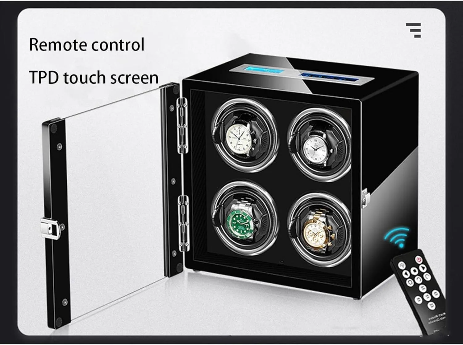 sunbaked triangle eager guess lumiere decease Illumination Tpd Rotation Mode Setting Quiet Motor,A-9 0 Luxury Watch Winder for 2/4/6/9 Watches Watches Display Box with Remote Control LCD Touch Screen Led 