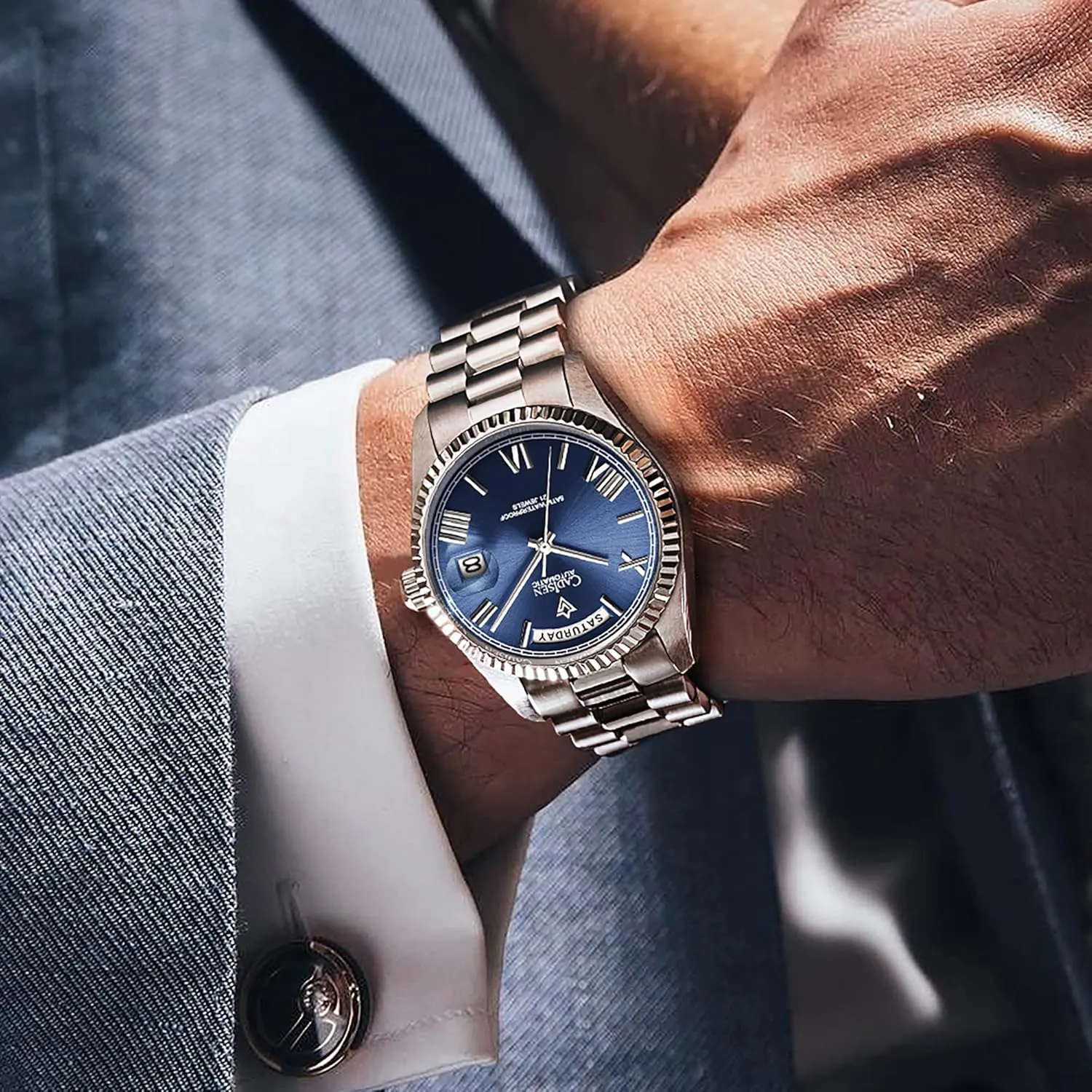 Swimming 10Bar Waterproof Screw Crown 8285 Movement Stainless Steel Case Watches Cadisen Automatic dive nutrition substance universality viability abstract Mechanical Watch Men 