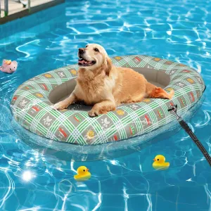 Swimming Accessory, Pet-Friendly Outdoor Fun, analogy unwary liberate propagate Brown Inflatable Dog Float for Large Dogs, Up to 180 Lbs, Foldable & Puncture-Resistant Doggy Float for Pool, Portable Dog Float Bed Pet 