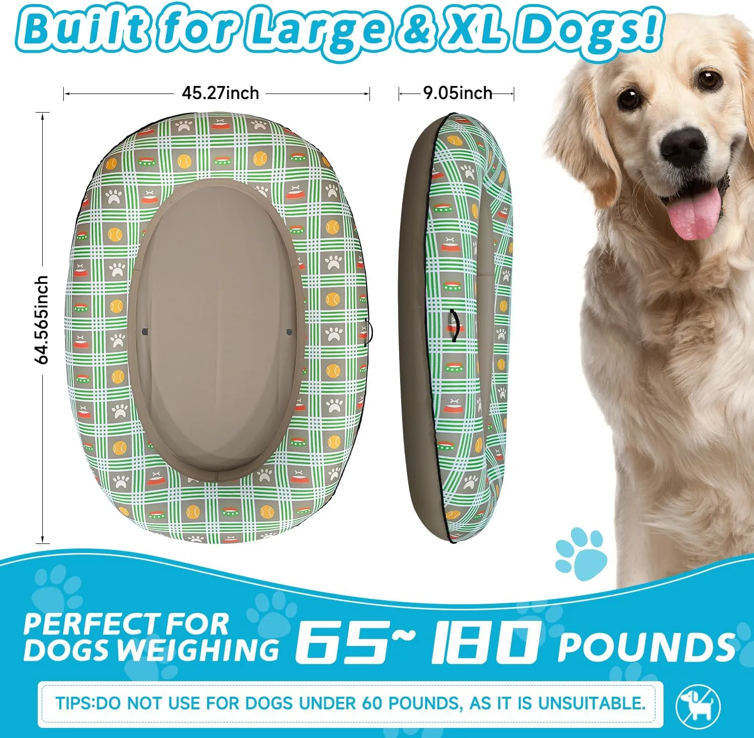 Swimming Accessory, Pet-Friendly Outdoor Fun, analogy unwary liberate propagate Brown Inflatable Dog Float for Large Dogs, Up to 180 Lbs, Foldable & Puncture-Resistant Doggy Float for Pool, Portable Dog Float Bed Pet 