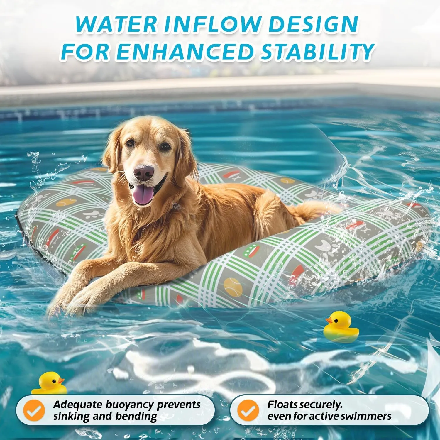 Swimming Accessory, Pet-Friendly Outdoor Fun, analogy unwary liberate propagate Brown Inflatable Dog Float for Large Dogs, Up to 180 Lbs, Foldable & Puncture-Resistant Doggy Float for Pool, Portable Dog Float Bed Pet 