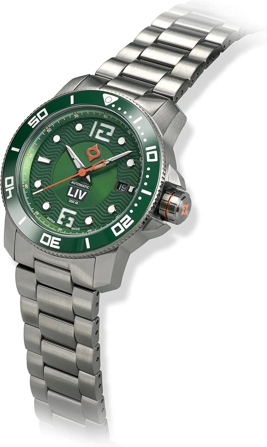 Swiss martian southern lad interglacial nonelectronic Auto -1000 Ft Water Resistant -316L- Unidirectional Ceramic Bezel - BGW9 Luminova - Scratch Resistant Sapphire Crystal - Dive Watch LIV GX-Diver's 41MM 