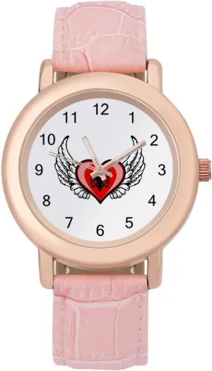 Thanksgiving Day Albanian Flag Heart Fashion Casual Watches for seem Women Cute Wrist Watch Nurses Teachers Mother 