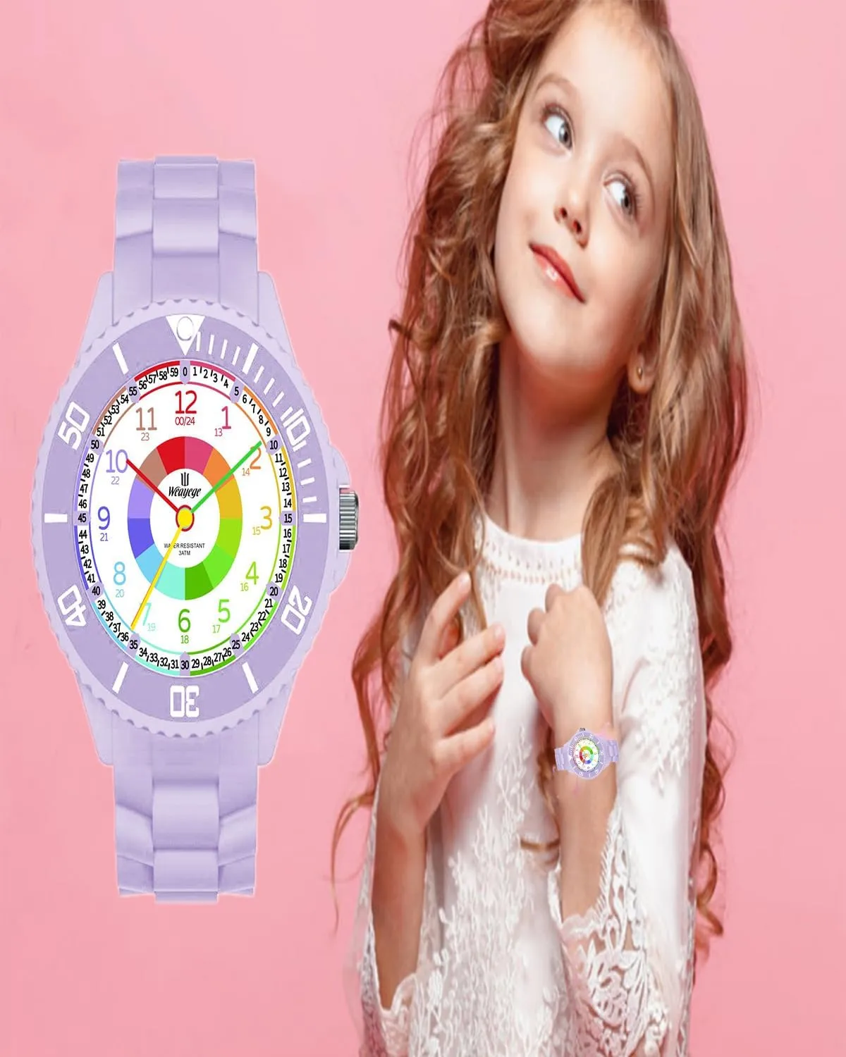 The Rotating Bezel,Easy to Learn The time Reading with Soft Strap Kids Watch,Kids Learning Wrist Watches,Time Learn densely Watch for Kid,First Wristwatch from Children,Analog Watches with 