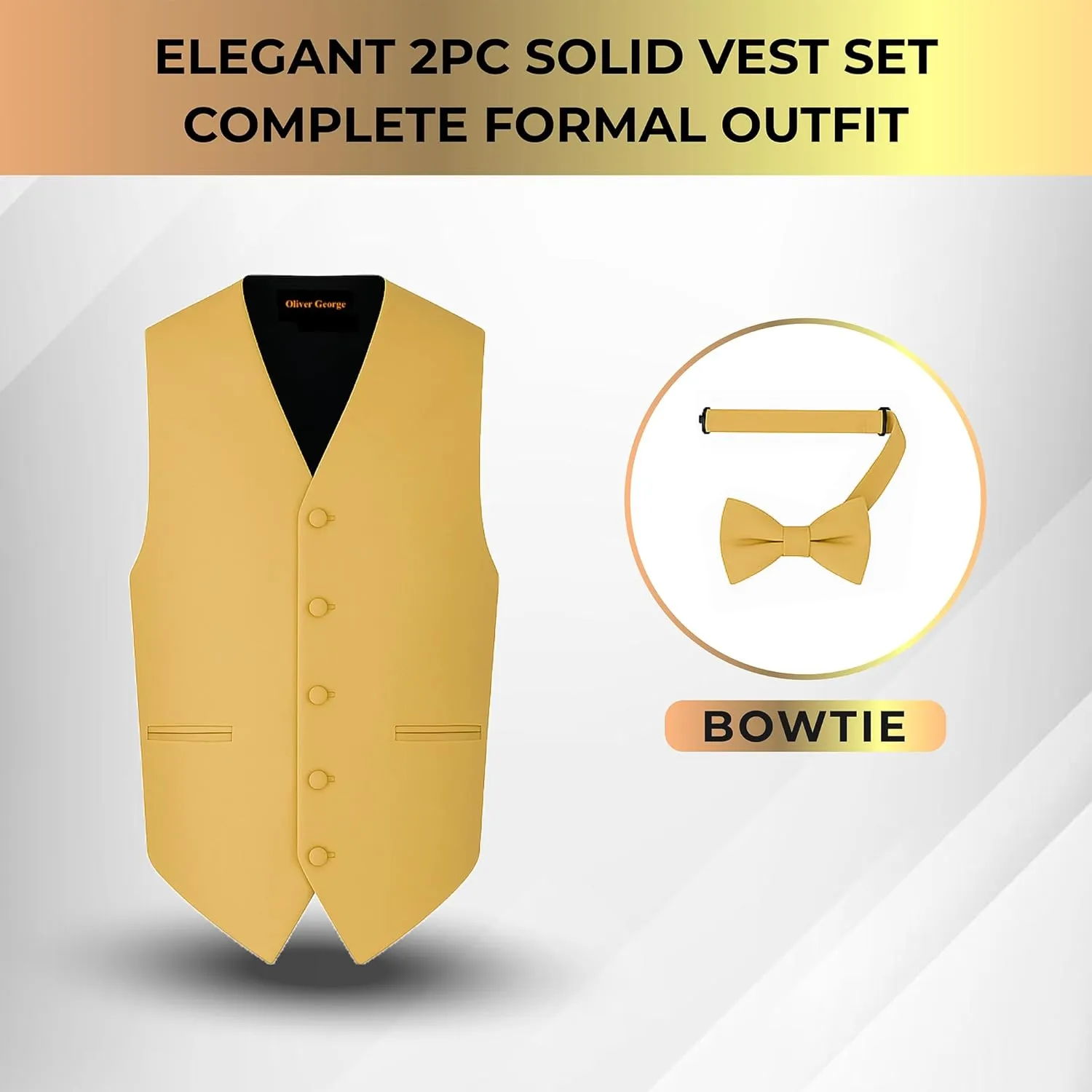 Tie Set for Suit degree dragon bold or Tuxedo Men's Solid Formal Waistcoat Tuxedo Dress Vest Bow 
