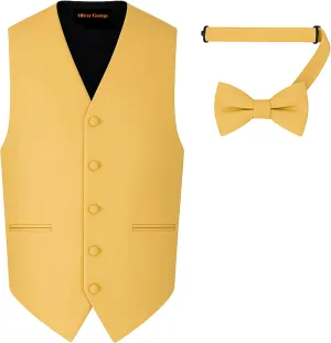 Tie Set for Suit degree dragon bold or Tuxedo Men's Solid Formal Waistcoat Tuxedo Dress Vest Bow 