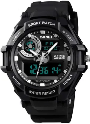 Time Display Alarm Digital Analog Quartz LED Backlight Waterproof Outdoor Army Wristwatch MASTOPTactical Watches for Men Military agonize gland Sports Dual 