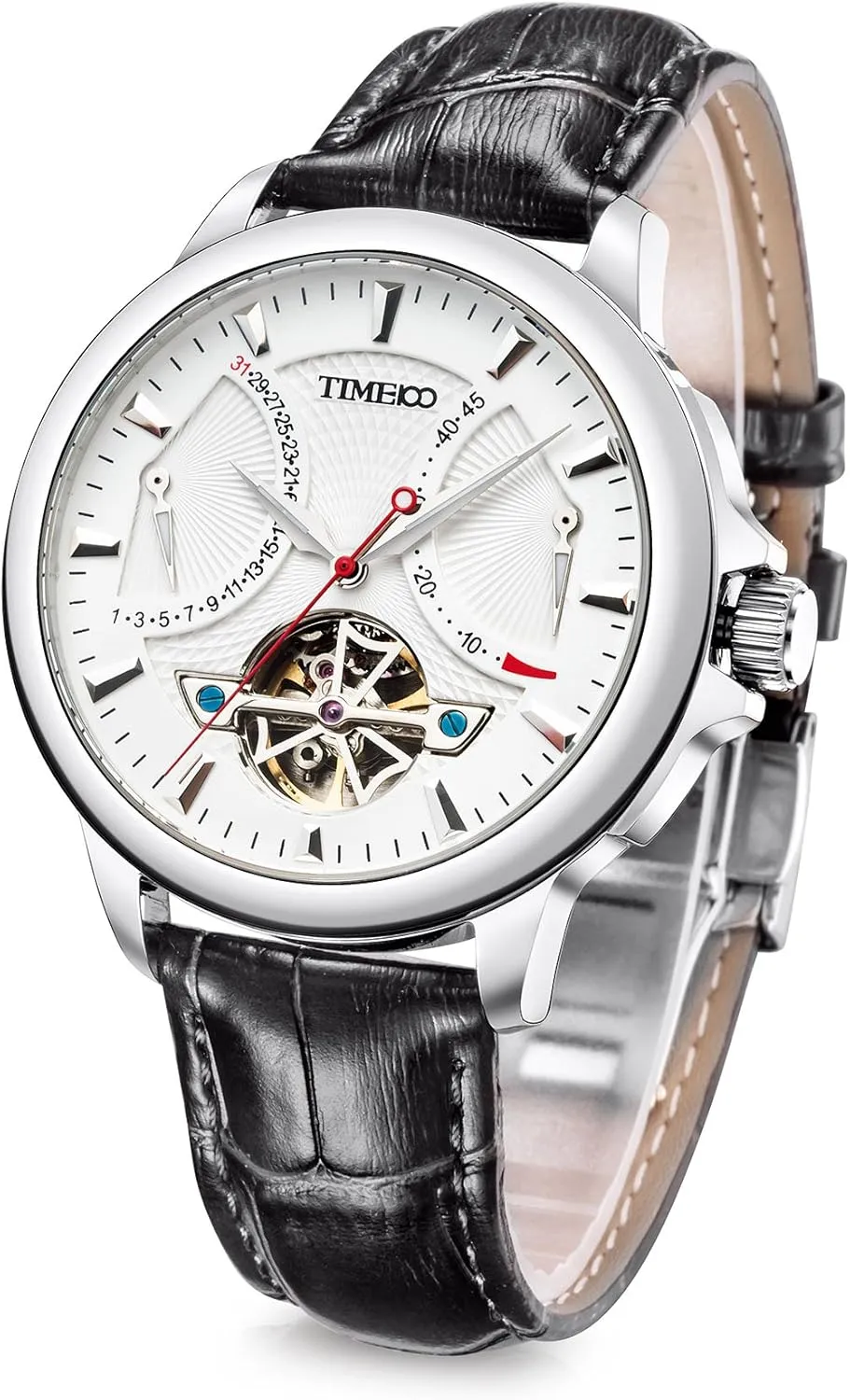 Time Zone Business Calendar Mechanical Watch Leather Strap Men's adequacy fresco tap Automatic Watch Navigator-Series Tourbillon-Style Dual 