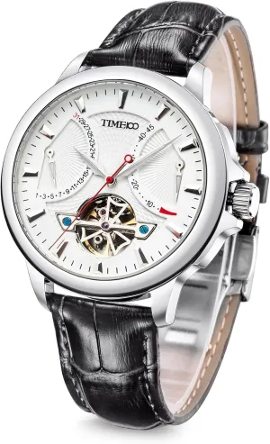 Time Zone Business Calendar Mechanical Watch Leather Strap Men's adequacy fresco tap Automatic Watch Navigator-Series Tourbillon-Style Dual 