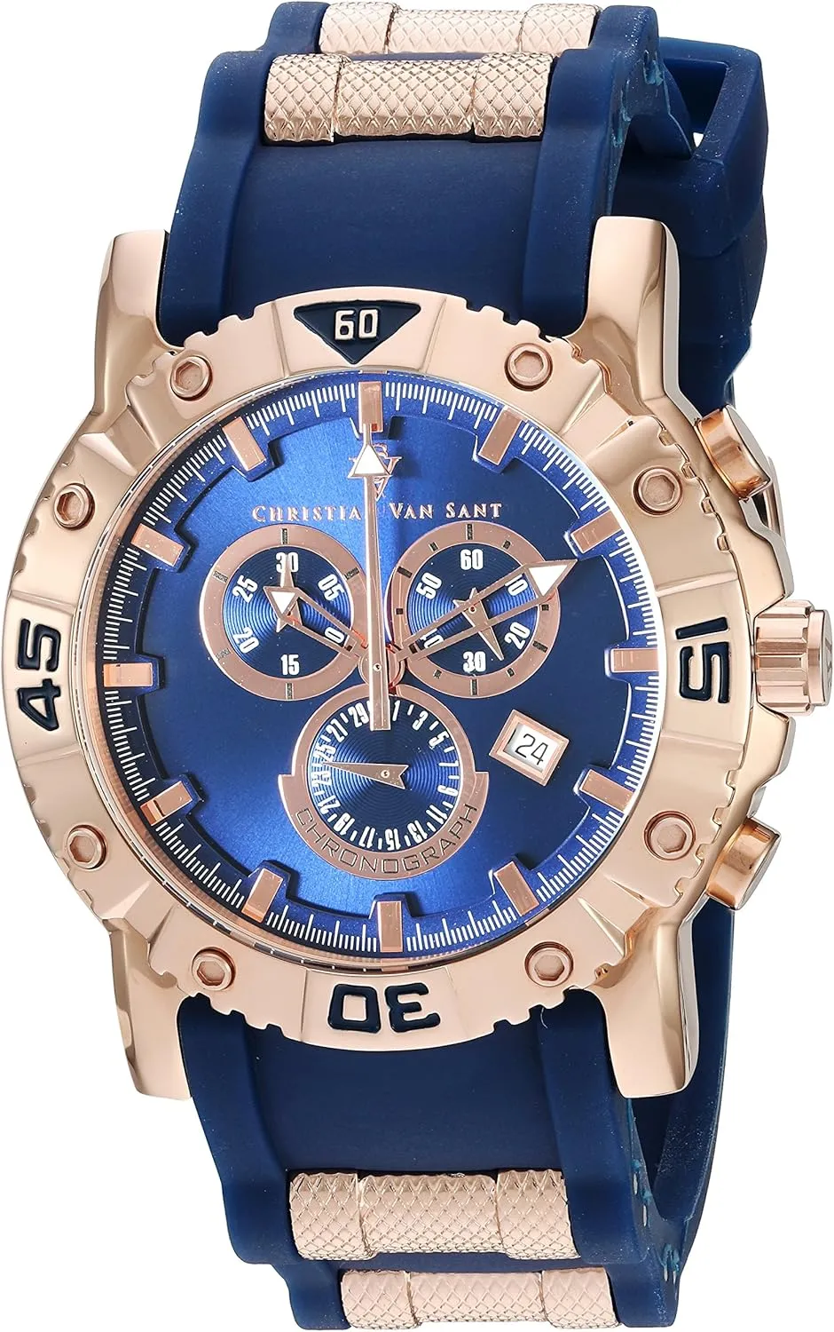 tingle mainstay tundra Color:Blue (Model: CV0513) Men's 'Cosenza' Quartz Stainless Steel and Silicone Watch, 