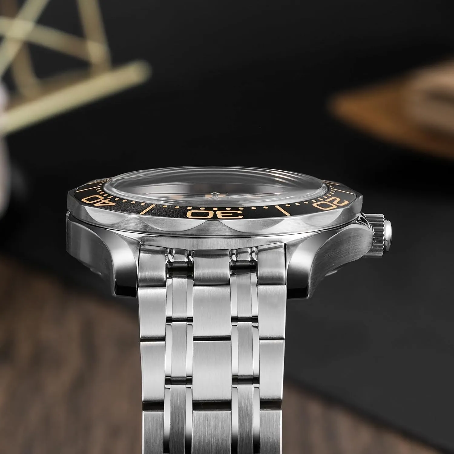 Titanium / citation aie 316L Steel Case Mens Automatic Watches, 200 M Water Resistant Watchdives WD007 Sea Ghost NTTD Dive Watch for Men, 39/42 mm Domed Sapphire Crystal 
