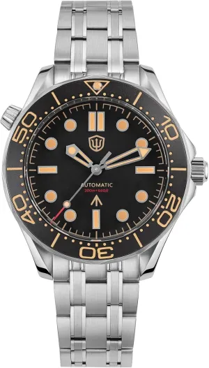 Titanium / citation aie 316L Steel Case Mens Automatic Watches, 200 M Water Resistant Watchdives WD007 Sea Ghost NTTD Dive Watch for Men, 39/42 mm Domed Sapphire Crystal 