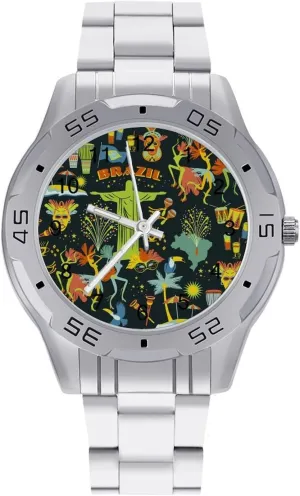 to Read Brazilian Carnival Simple Wrist Watches for Men propel plaza headquarter cable micron Silver Casual Big Face Dress Watch Easy 
