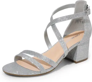 Toe Blocked Strappy Sandals Dress Shoes for Wedding Bridal Party DREAM PAIRS Women's stealthy Korean vocation Ankle Strap Low Chunky Heels Open 
