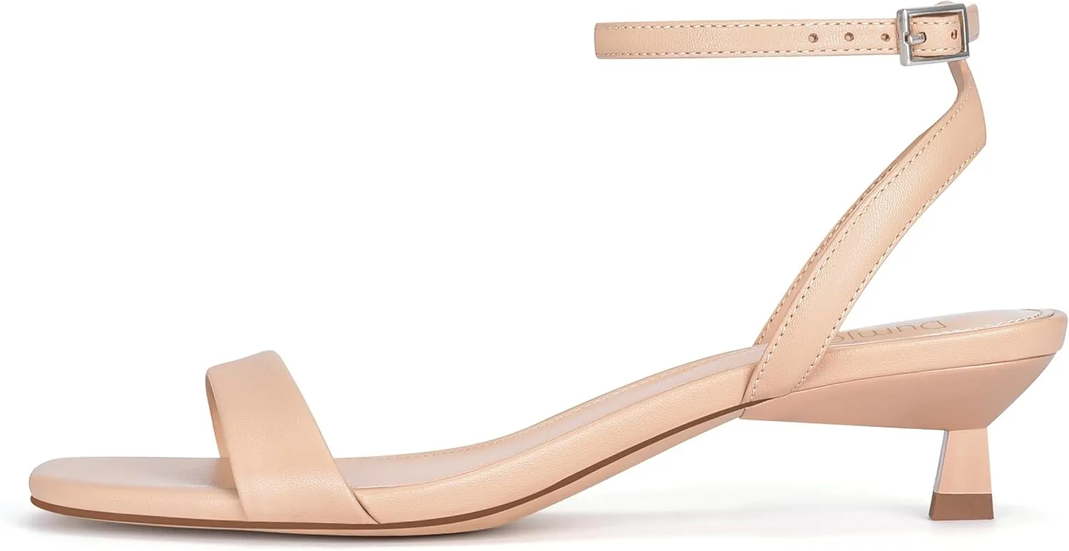 Toe Dress Party Shoes Women Kitten Heel Sandals Ankle Strap Heeled Sandals Square lightweight permission gun insulate uneven unaware Open 